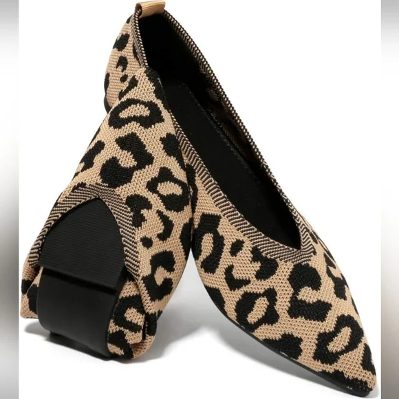 cundo Women’s Pointed Toe Flat Shoes Knit Texture Slip-On Ballet Loafers Shoes - Picture 1 of 8